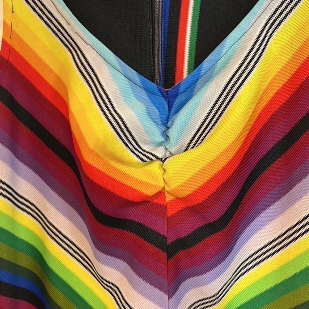 Vintage colourful, chevron style sleeveless dress, size small - Picture 9 of 11